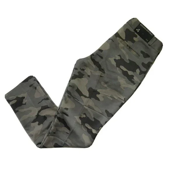 NWT Banana Republic Ryan in Camo Camouflage Fluid Soft Ankle Trouser Pants 4 - Picture 4 of 4